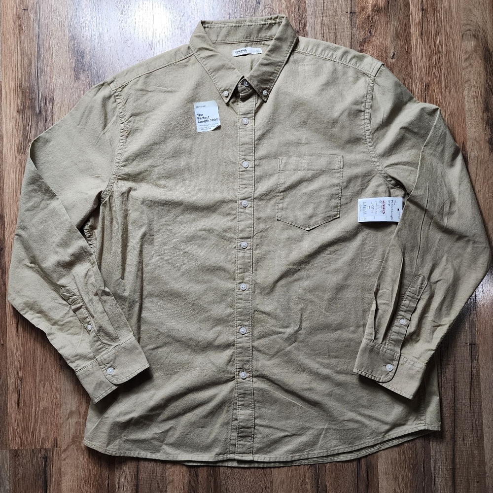 ❗️NWT❗️Men's Sonoma Goods For Life Long Sleeve Perfect Length Shirt Size XXL